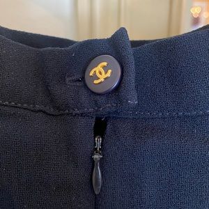 Vintage Navy Chanel Wool Skirt